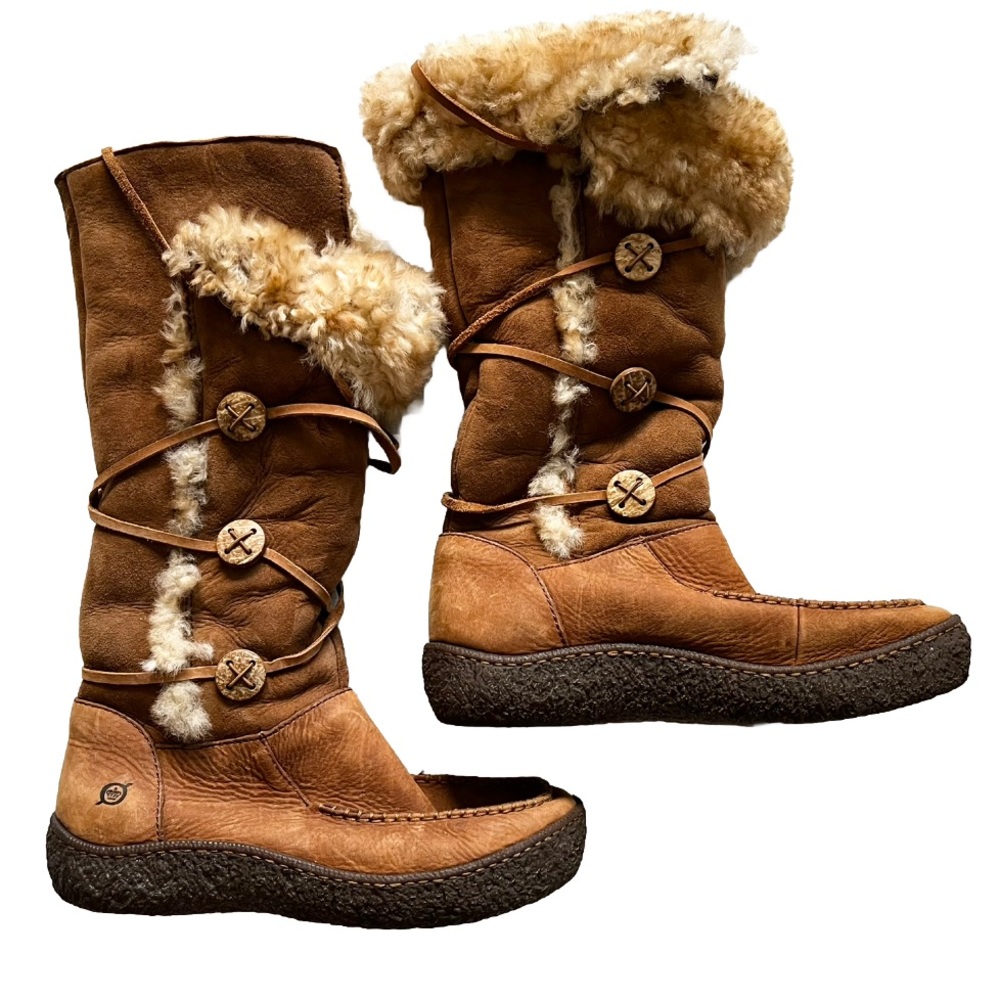 Born Brown Shearling-Lined Boots